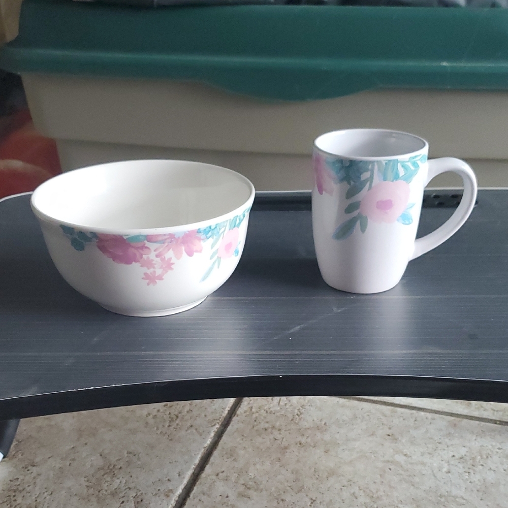 Floral Mug and Bowl Set